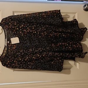 Stem & Wine Floral Sheer Top ,New !!!